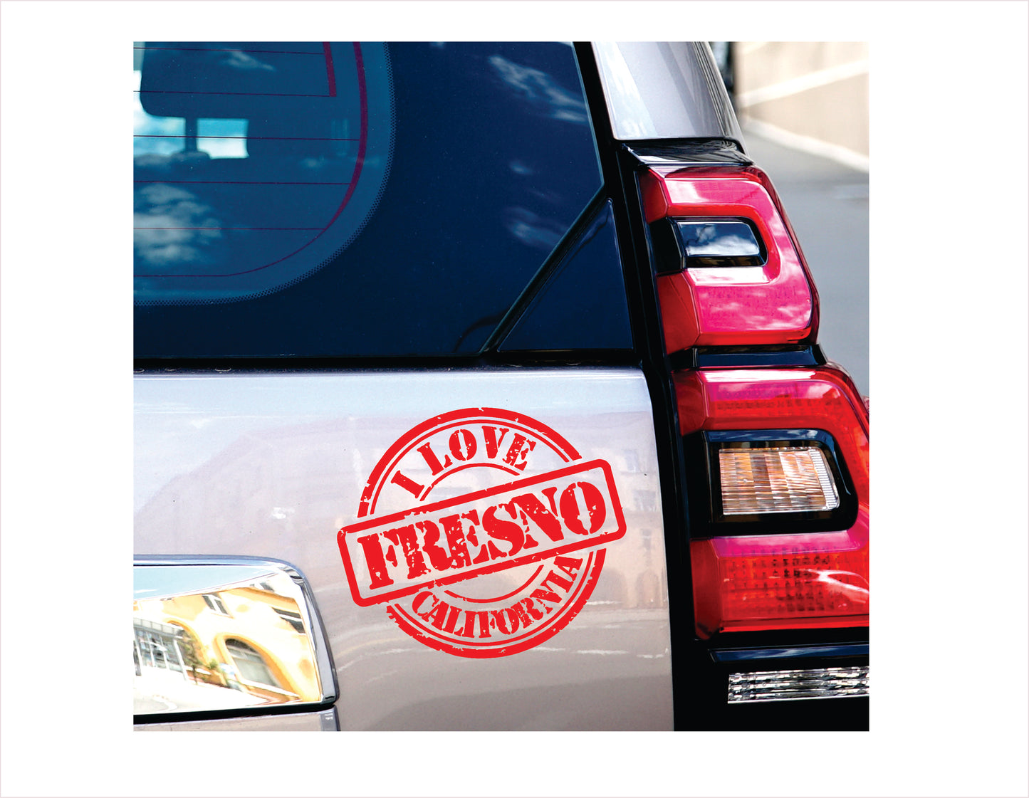 I love Fresno California red Decal Sticker