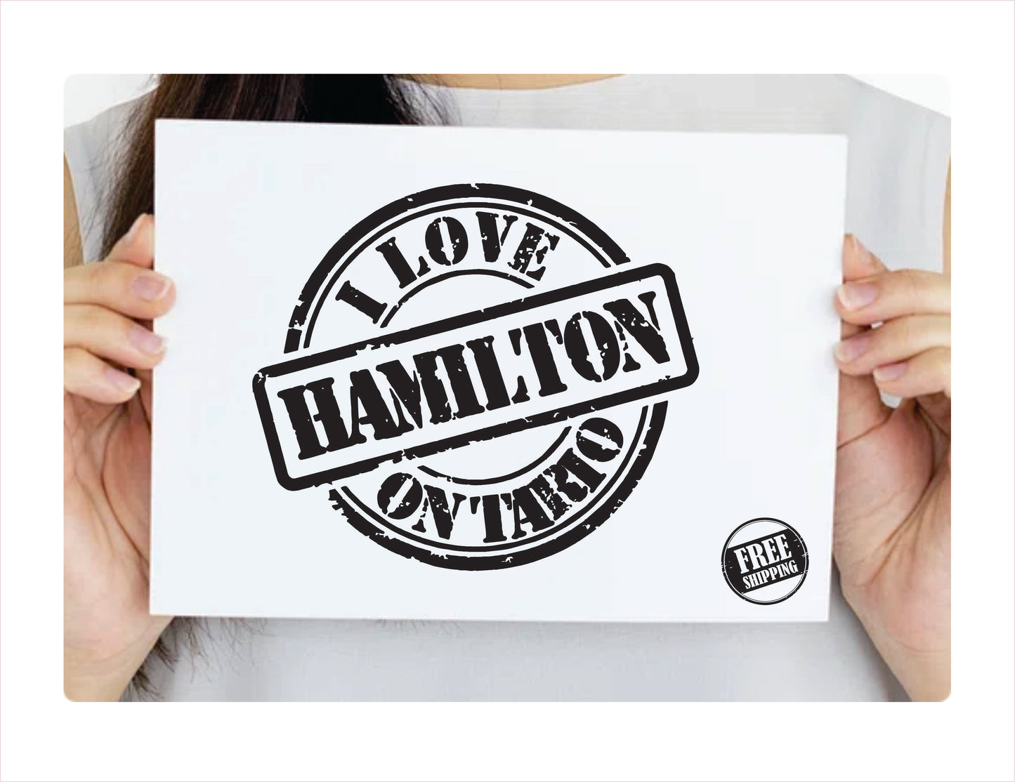 I love Hamilton Ontario black Decal Sticker