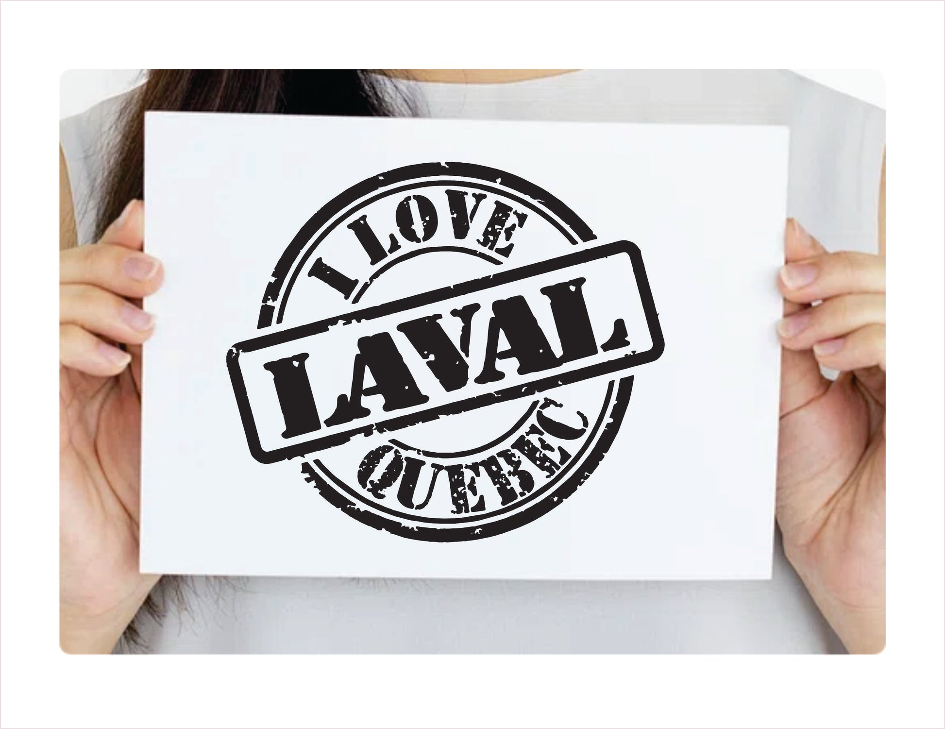 I love Laval Quebec black Decal Sticker