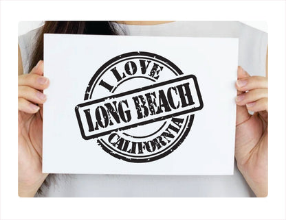 I love Long Beach California black Decal Sticker