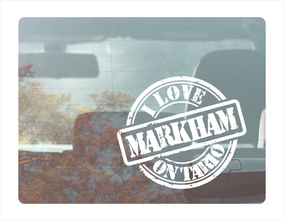 I love Markham Ontario white Decal Sticker