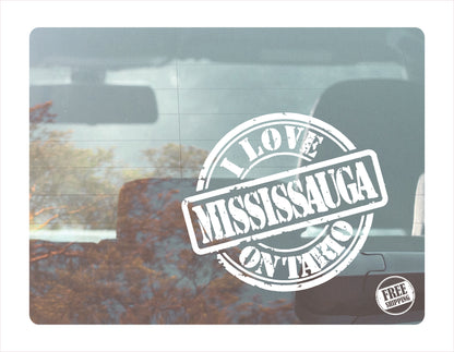 I love Mississauga Ontario white Decal Sticker 