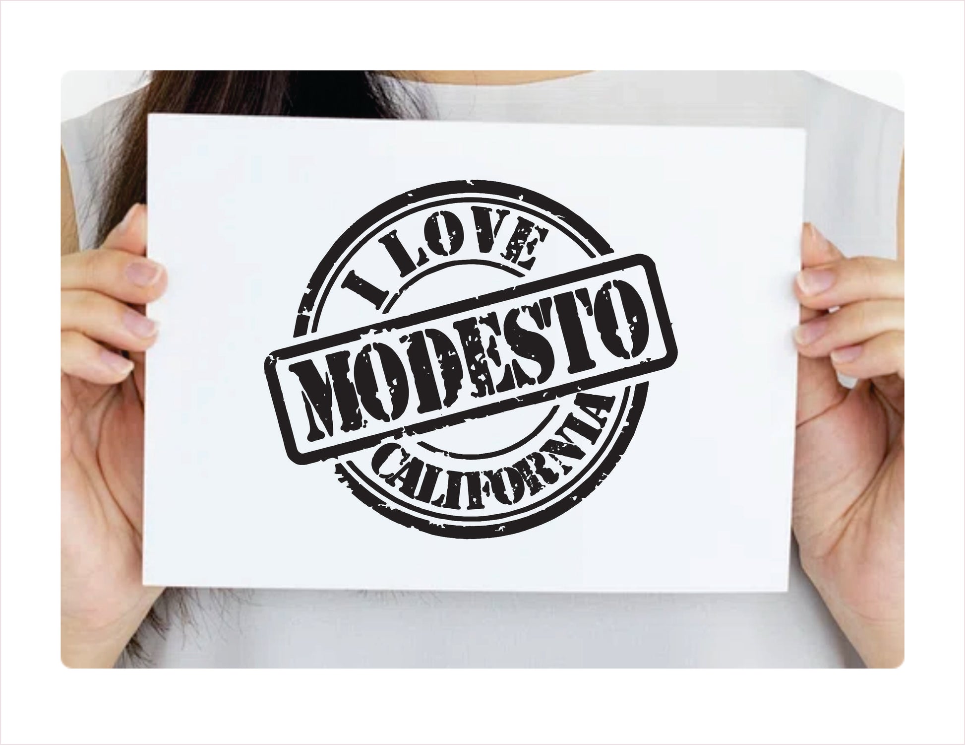 I love Modesto California black Decal Sticker 