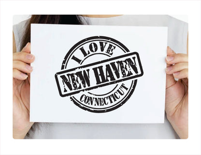 I love New Haven Connecticut black Decal Sticker