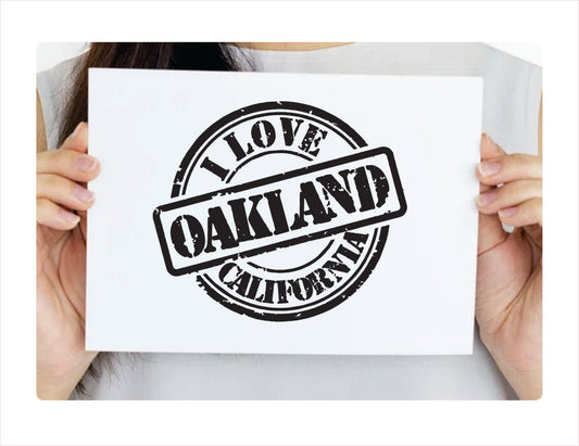 I love Oakland California black Decal Sticker