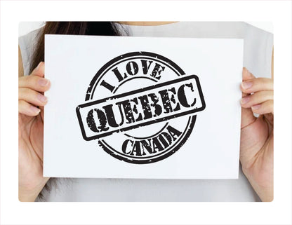 I love Quebec Canada black Decal Sticker