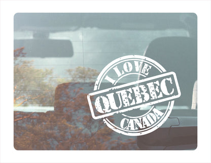 I love Quebec Canada white Decal Sticker