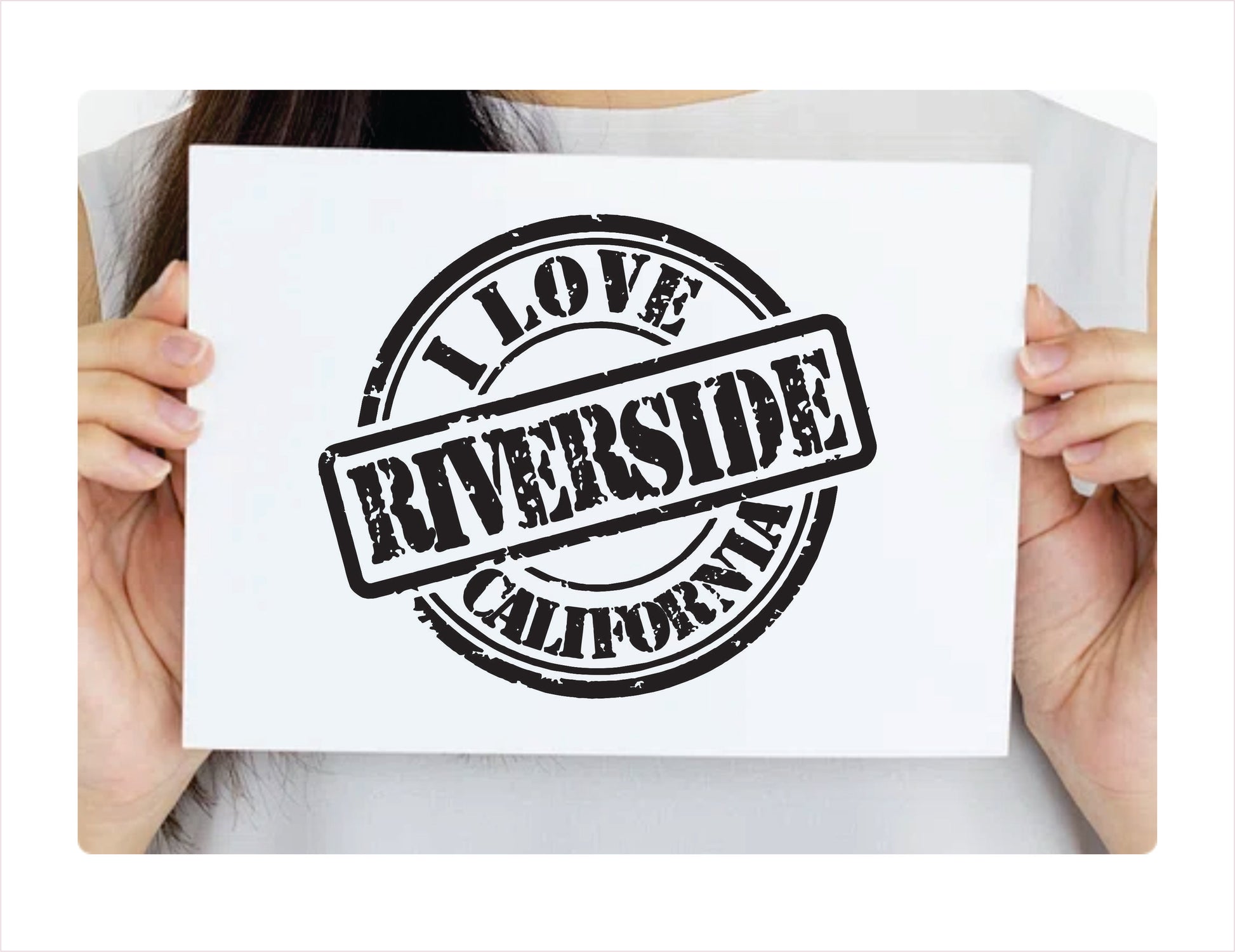 I love Riverside California black Decal Sticker