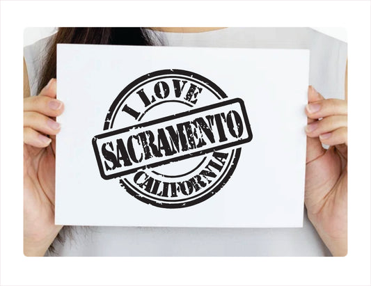 I love Sacramento California black Decal Sticker