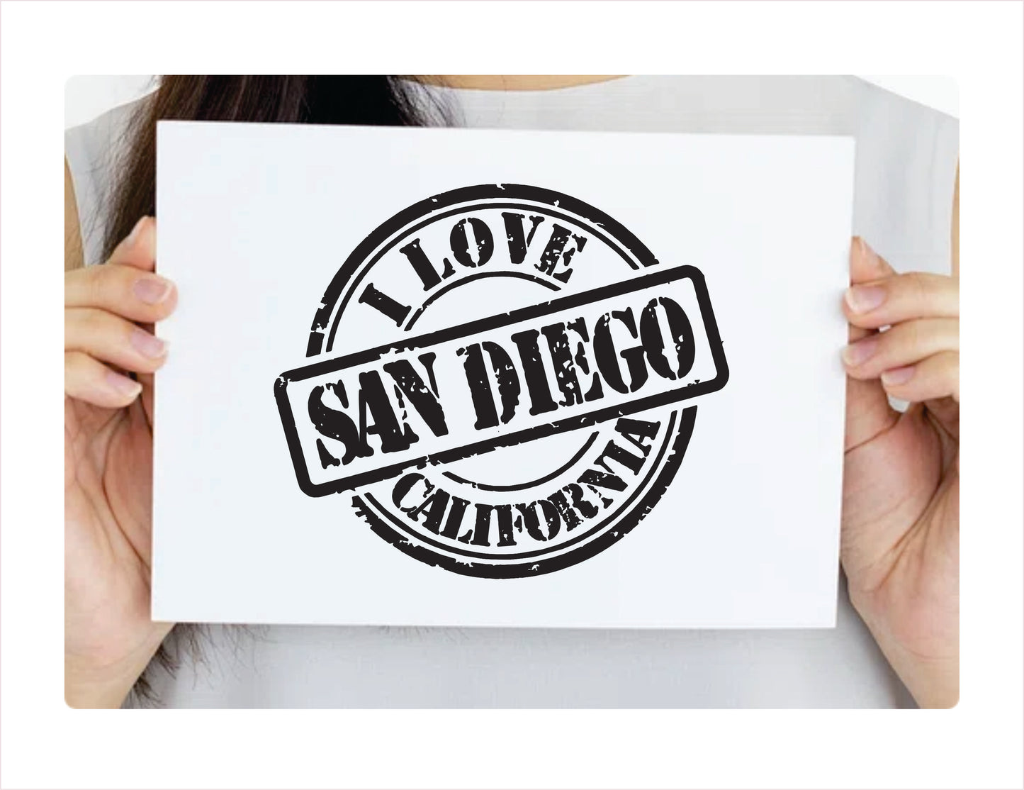 I love San Diego California black Decal Sticker