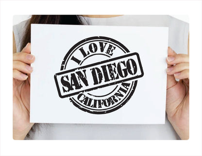 I love San Diego California black Decal Sticker