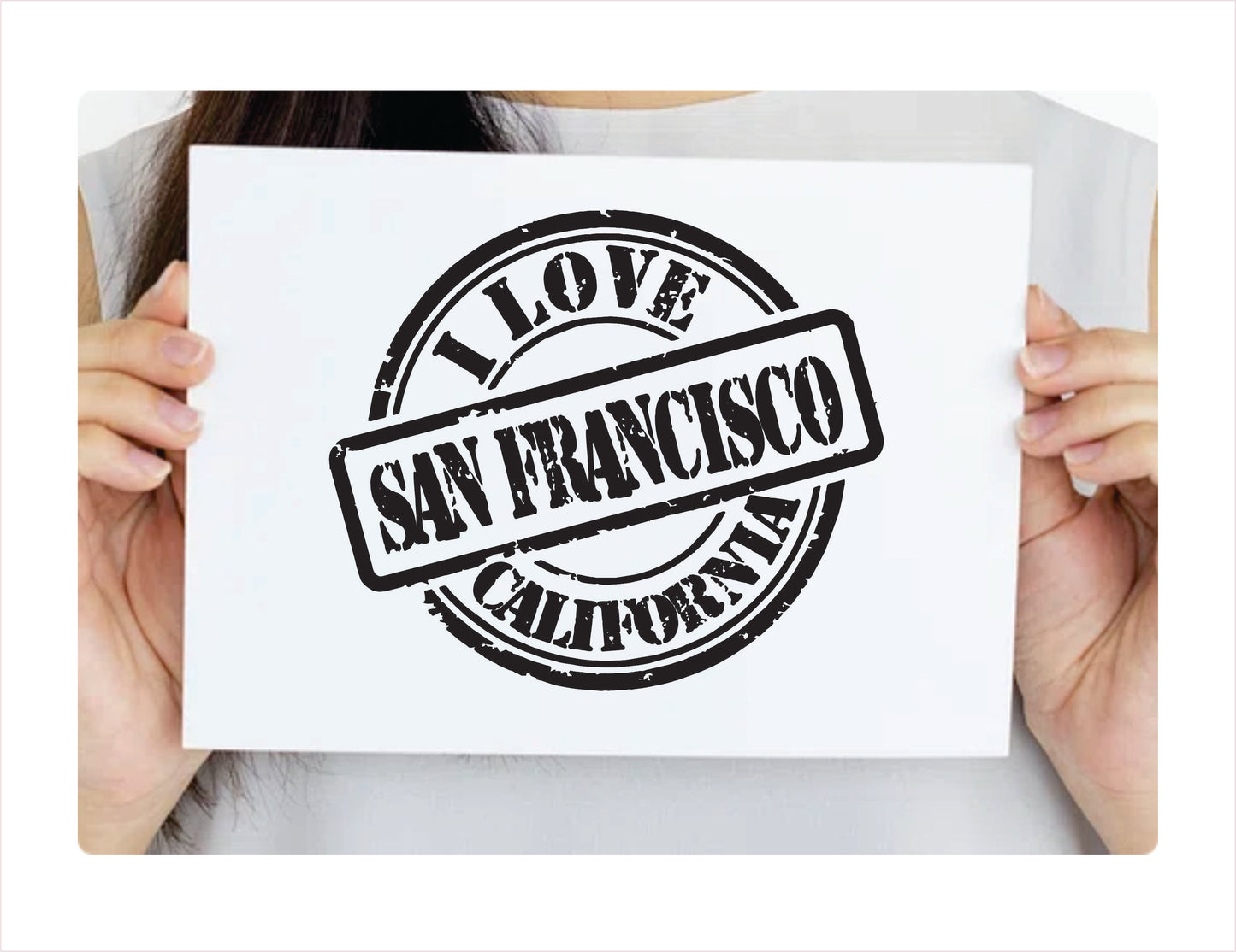 I love San Francisco California black Decal Sticker