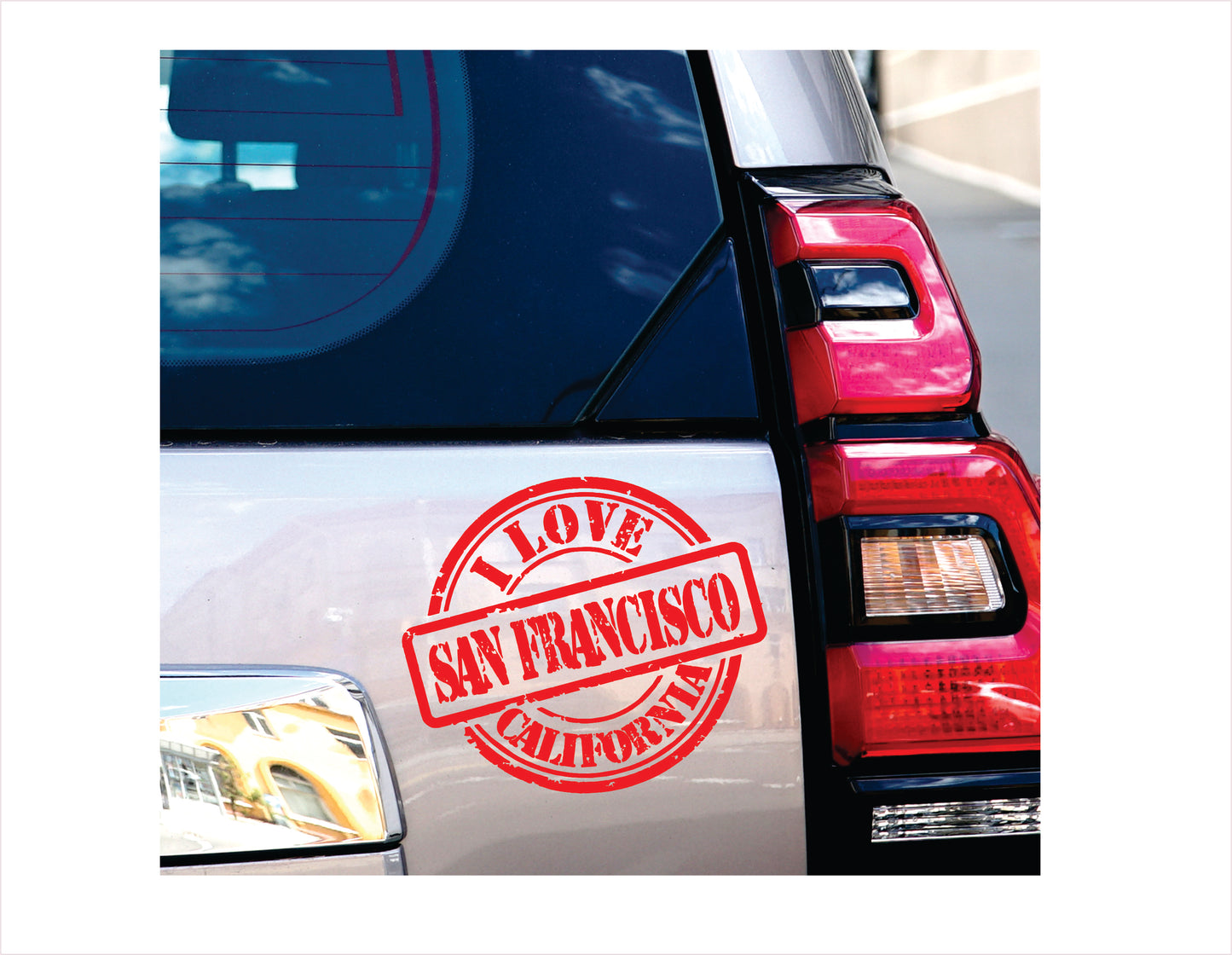 I love San Francisco California red Decal Sticker