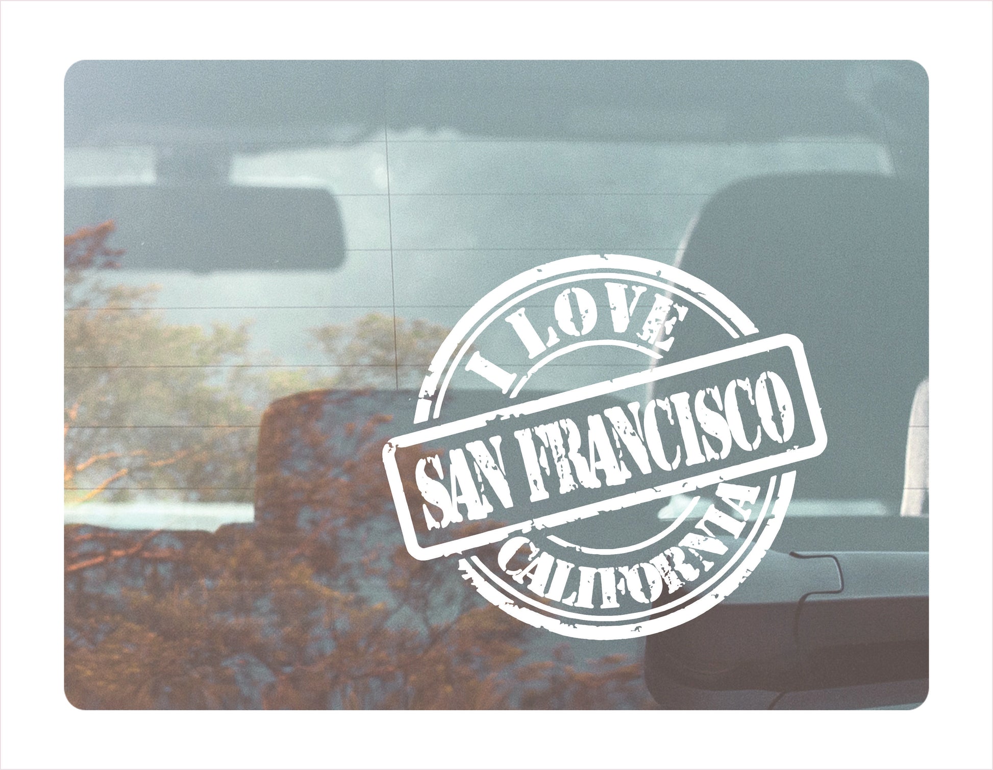 I love San Francisco California white Decal Sticker