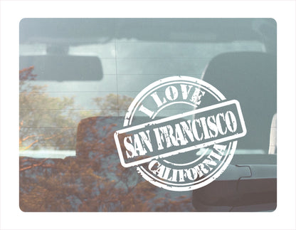 I love San Francisco California white Decal Sticker