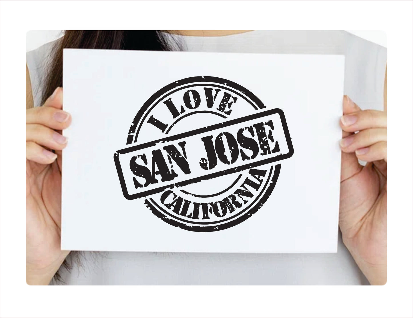 I love San Jose California black Decal Sticker