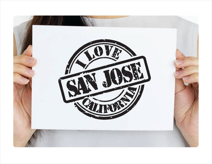 I love San Jose California black Decal Sticker