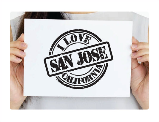 I love San Jose California black Decal Sticker