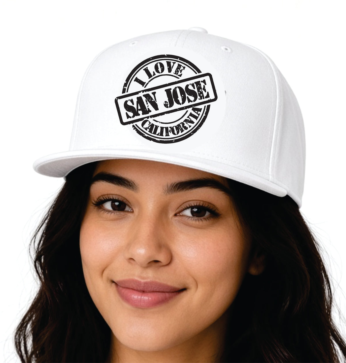 I love San Jose California Flag Hat Snapback – One Size