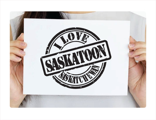 I love Saskatoon Saskatchewan black Decal Sticker