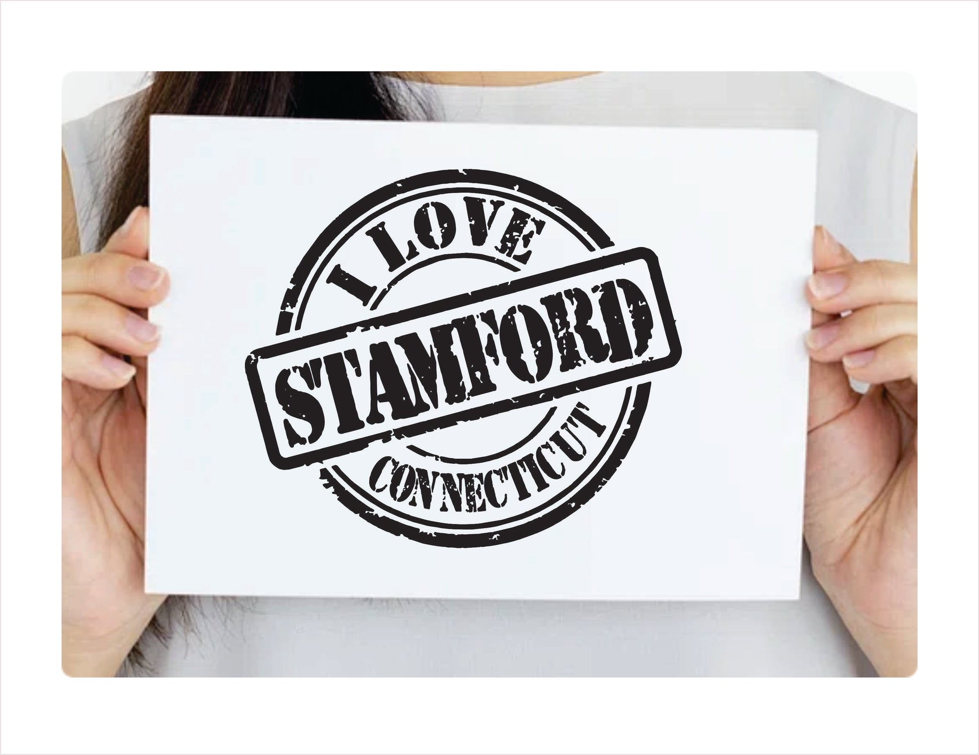 I love Stamford Connecticut black Decal Sticker