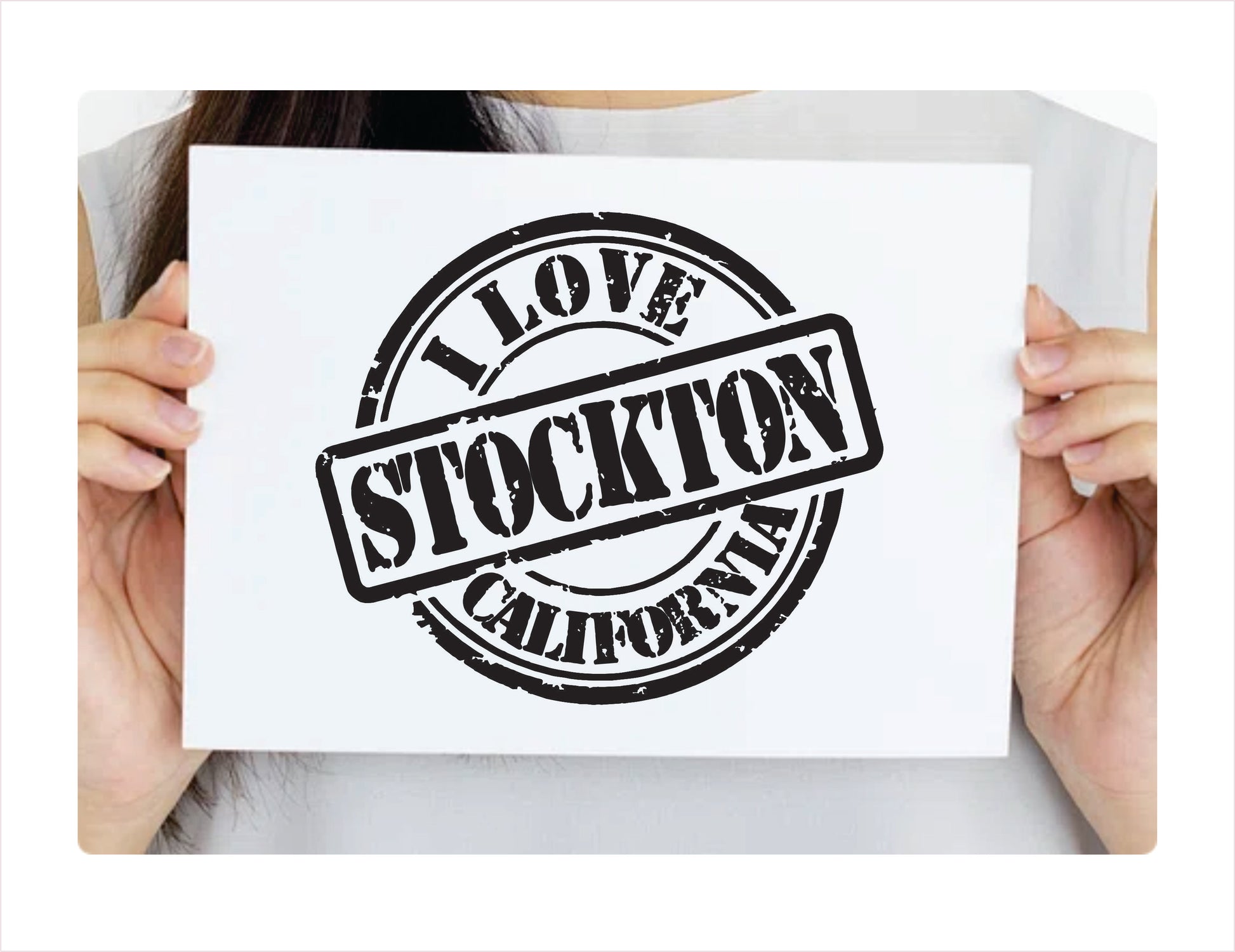 I love Stockton California black Decal Sticker 