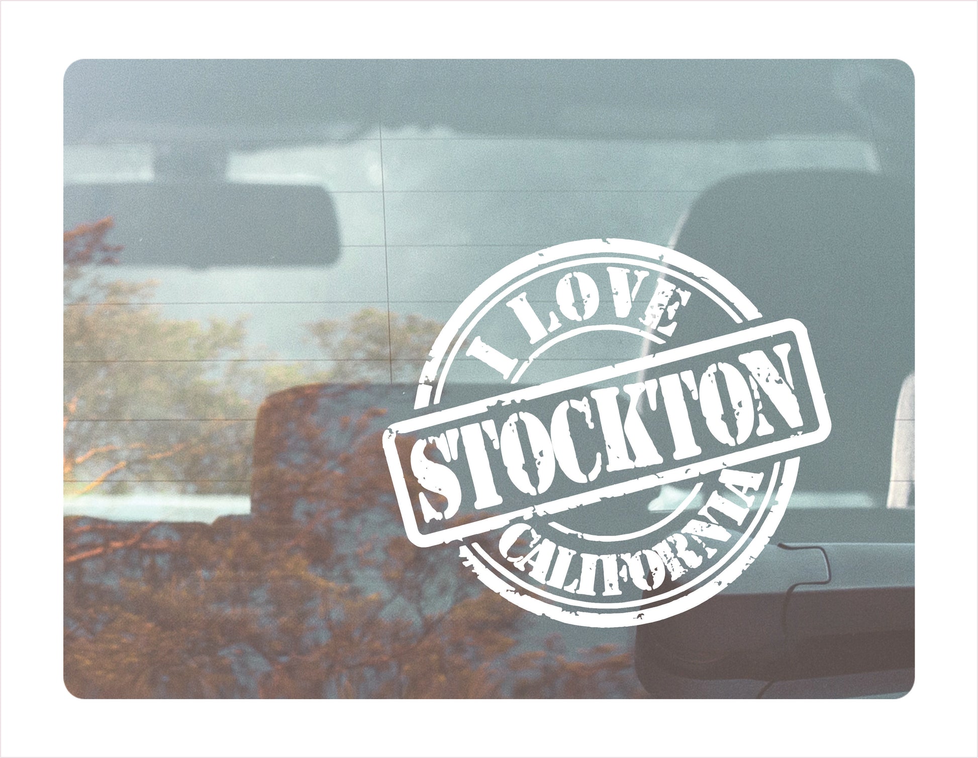 I love Stockton California white Decal Sticker 