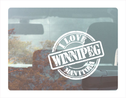 I love Winnipeg Manitoba white Decal Sticker