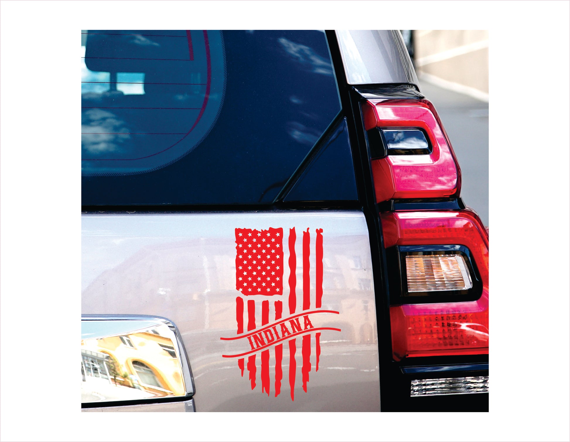Indiana Flag Usa Red Decal Sticker
