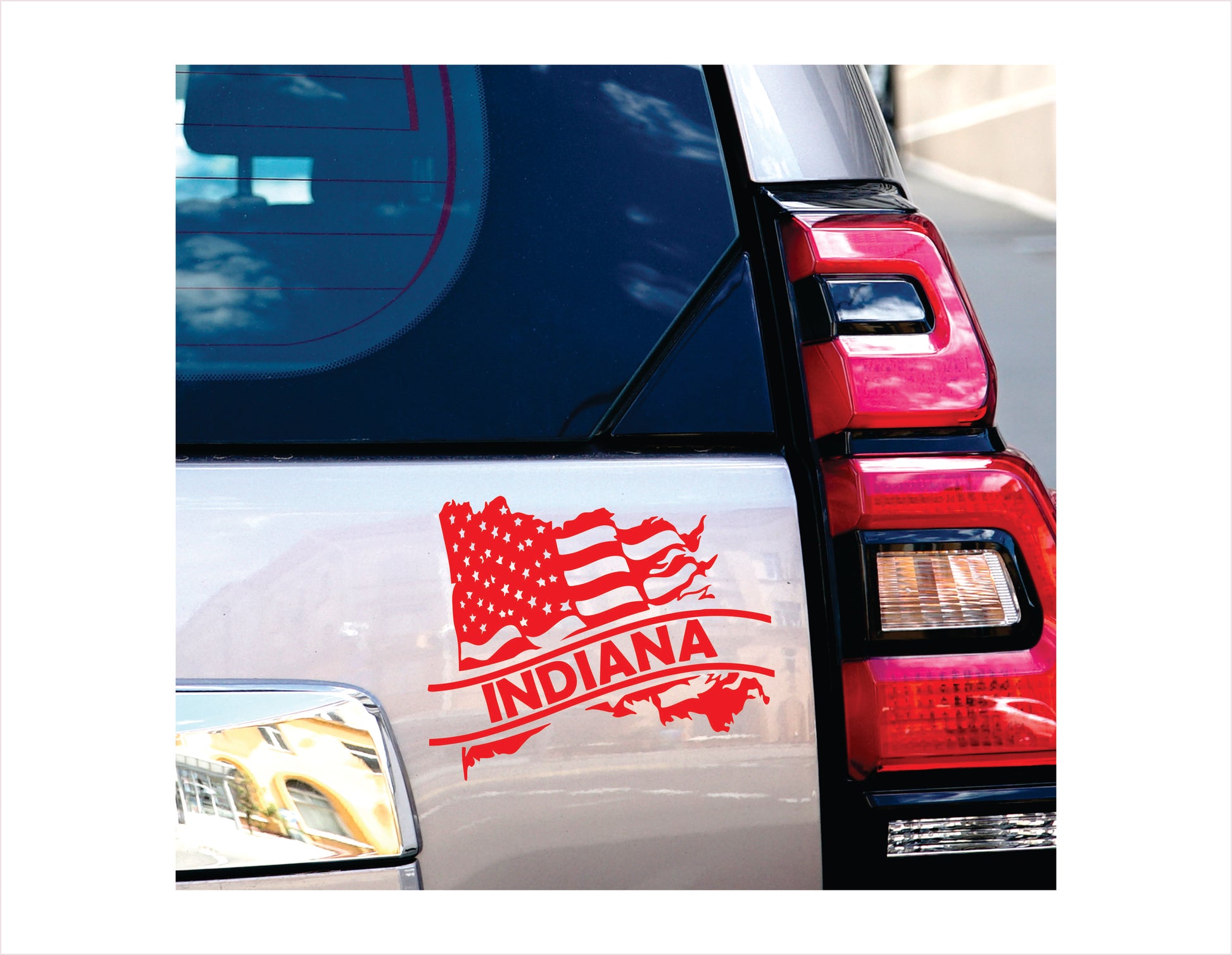 Indiana State Usa Red Decal Sticker