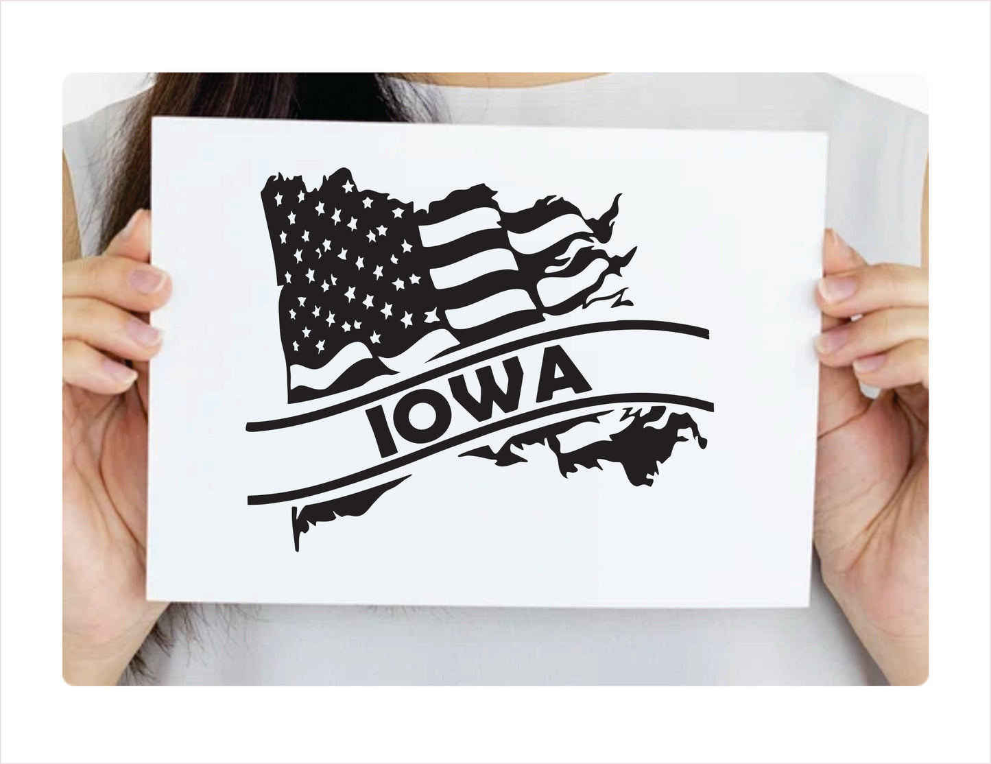 Iowa State Usa Black Decal Sticker