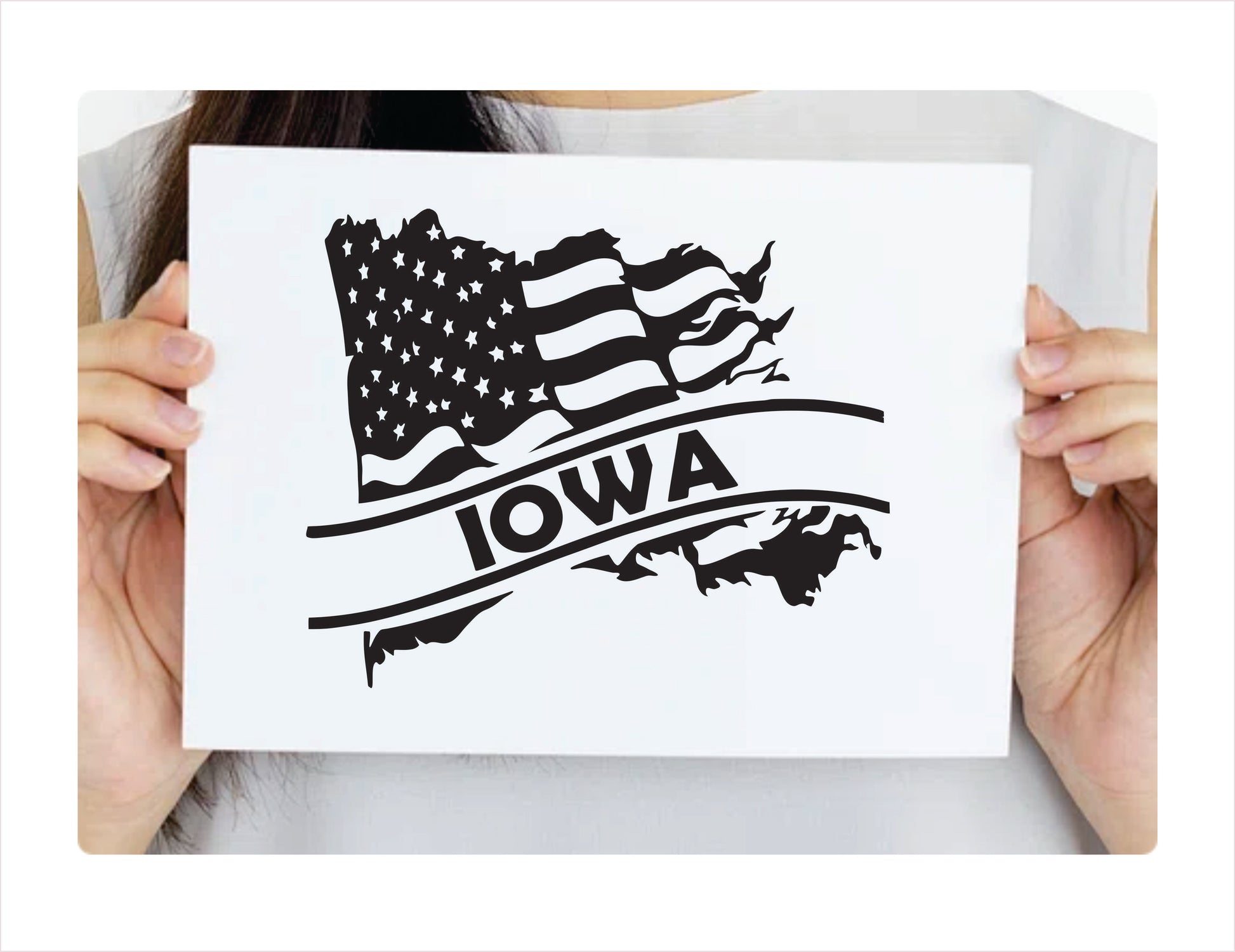 Iowa State Usa Black Decal Sticker