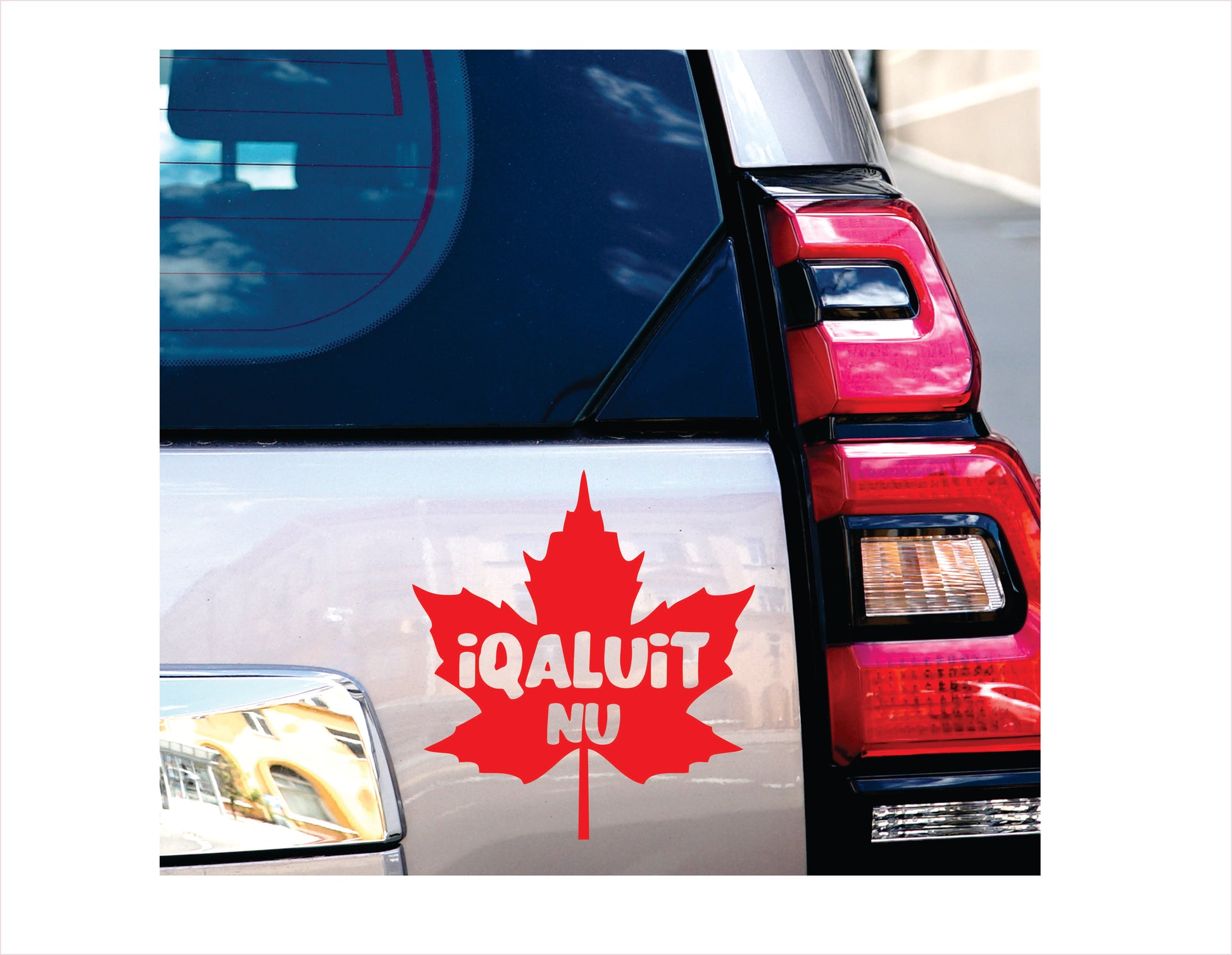 Iqaluit Nunavut maple leaf Canada Red Decal Sticker 