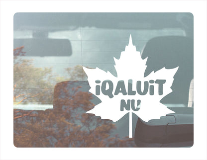Iqaluit Nunavut maple leaf Canada White Decal Sticker 