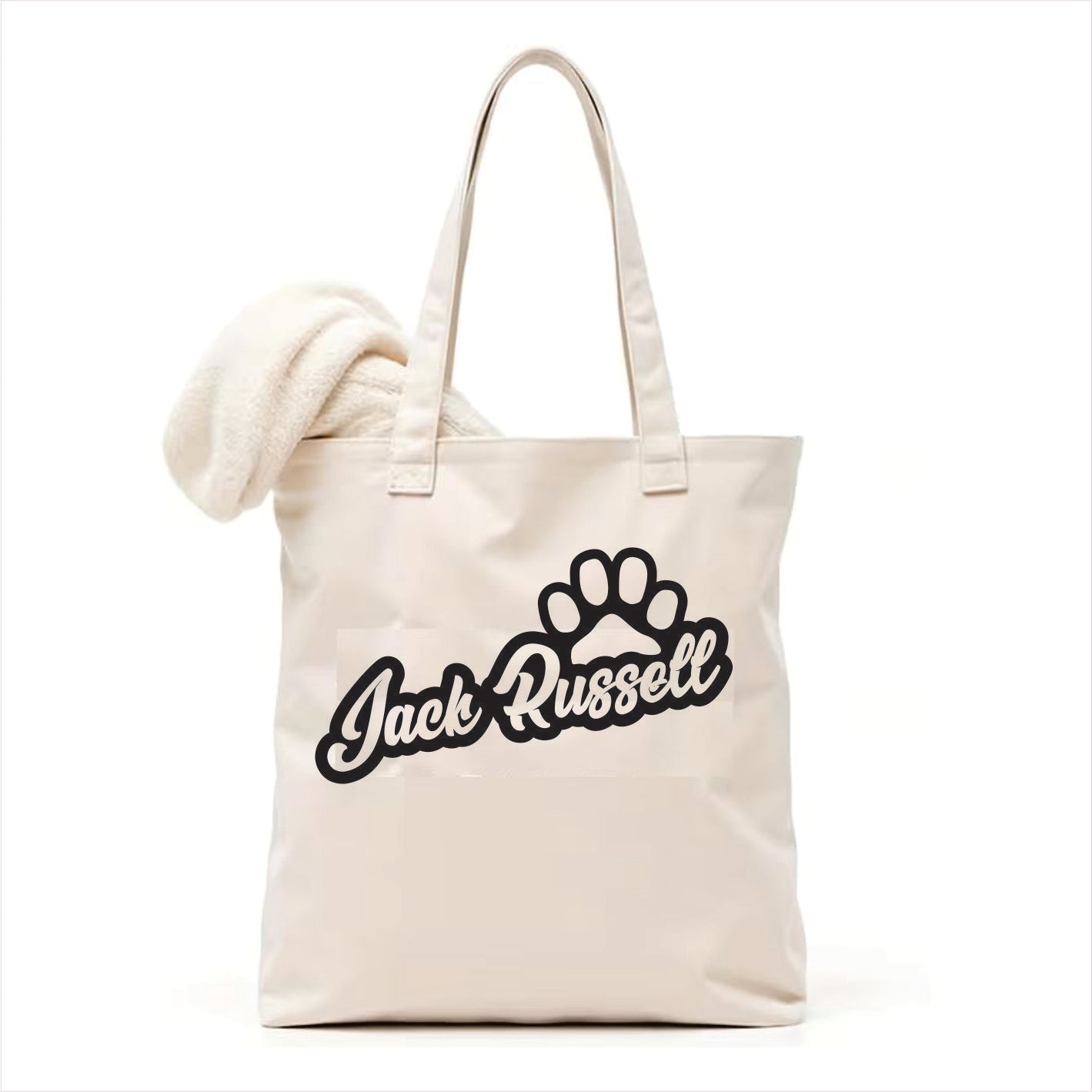 Jack Russell dog paw tote bag 3