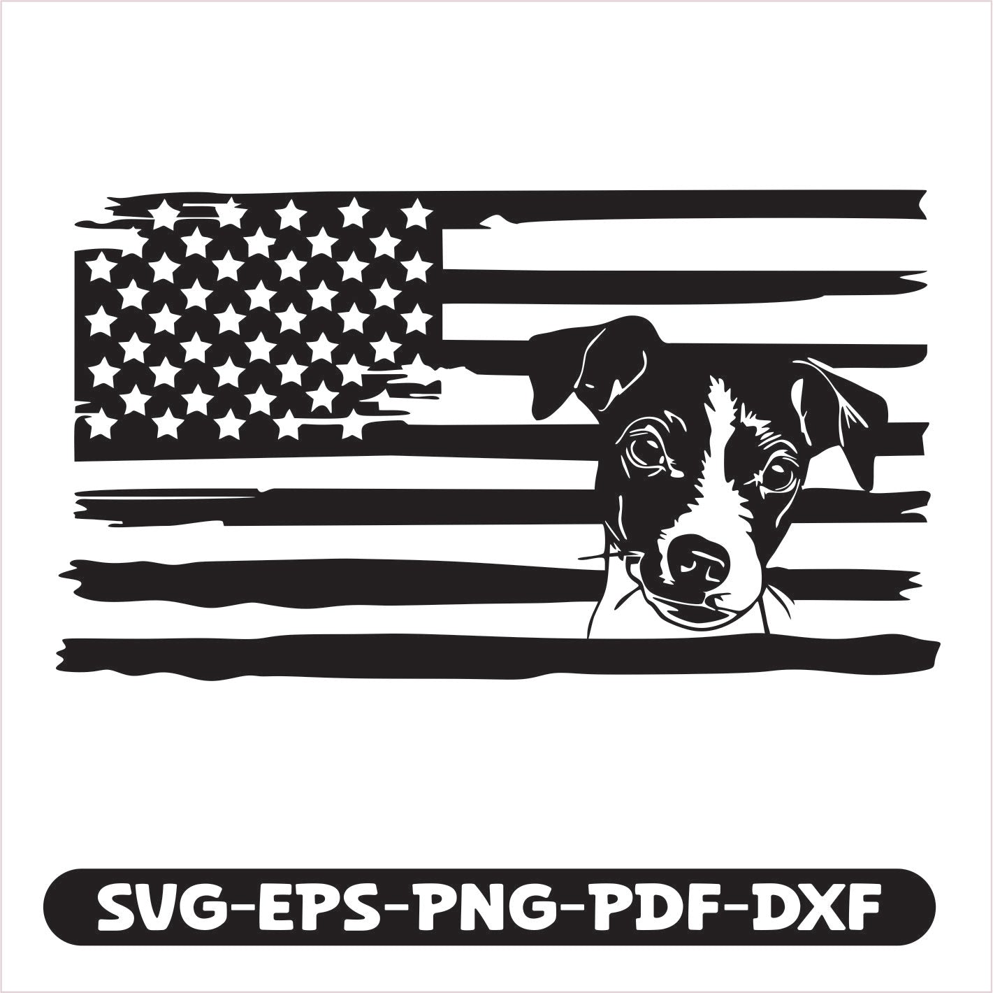 Jack Russell Dog USA SVG EPS PNG PDF DXF Cutting