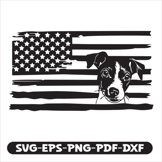Jack Russell Dog USA SVG EPS PNG PDF DXF Cutting