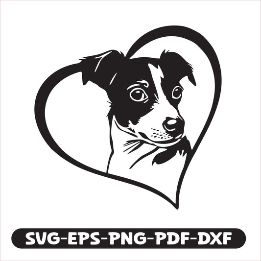 Jack Russell Dog Heard SVG EPS PNG PDF DXF Cutting