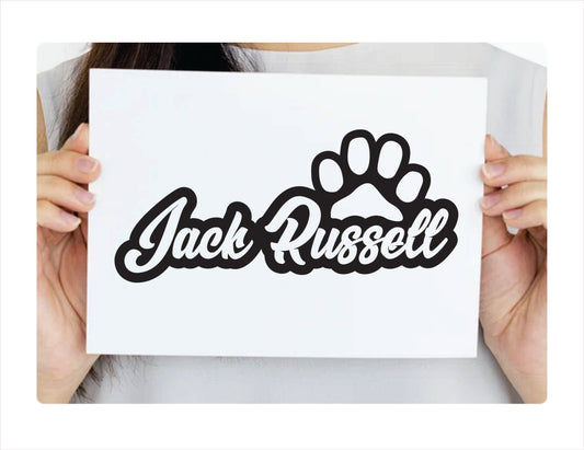 Jack Russell Paw Black Decal Sticker