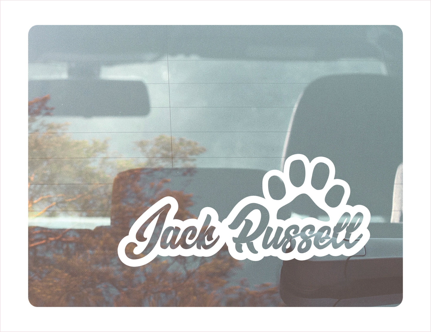 Jack Russell Paw White Decal Sticker
