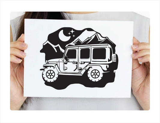JEEP OFFROAD MOUNTAIN TRAVEL Night Vinyl Decal Sticker  FREE shipping