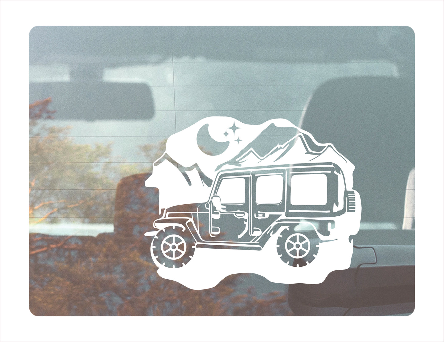 JEEP OFFROAD MOUNTAIN TRAVEL Night Vinyl Decal Sticker  FREE shipping