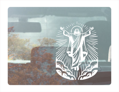 Ascension of Jesus White Vinyl Decal Sticker