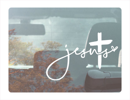 Jesus White Decal Sticker