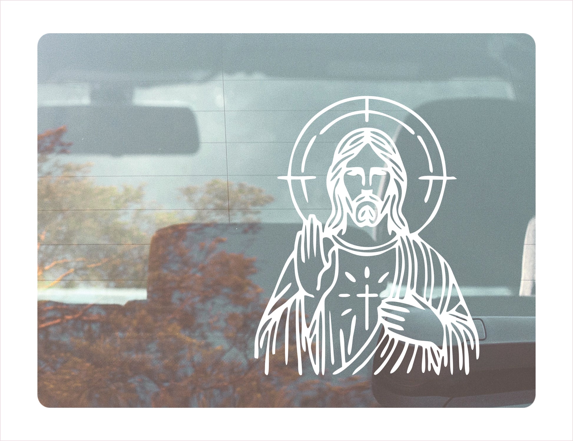 The peace of Jesus White Vinyl Decal Sticker