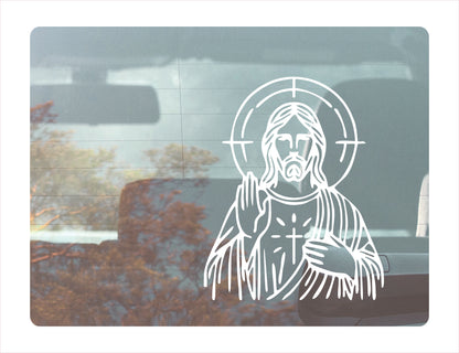 The peace of Jesus White Vinyl Decal Sticker