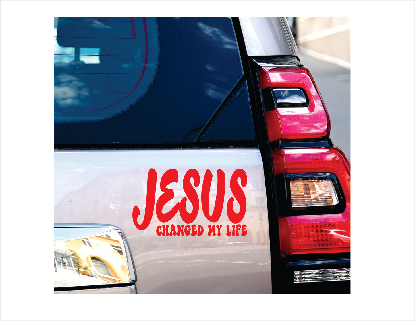 Jesus changed my life red decal sticker