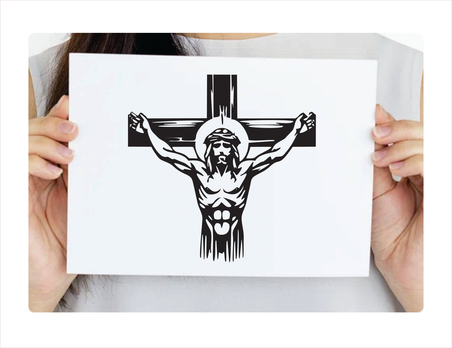 Jesus Crucified Black Vinyl Decal Sticker