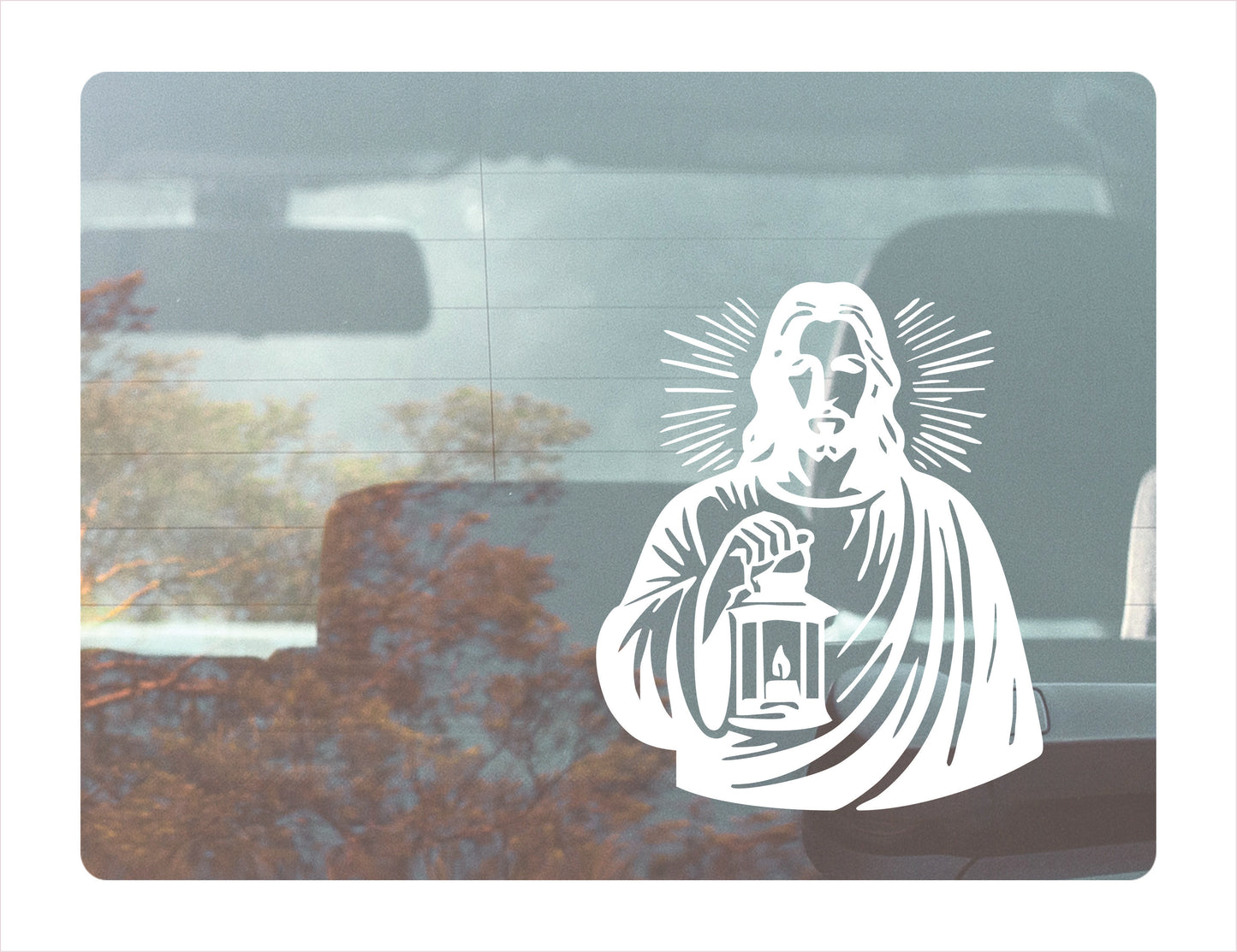 Jesus is the light White Vinyl Decal Sticker 