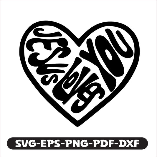 Jesus Loves You SVG EPS PNG PDF DXF Cutting File